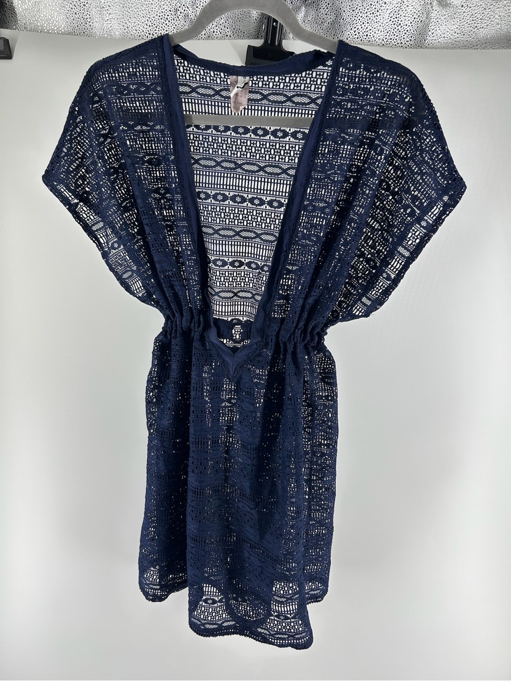 Profile By Gottex Navy Crochet Cover-Up Tunic